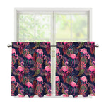 Tropical Flamingo Aloha Pattern Print Tier Curtains