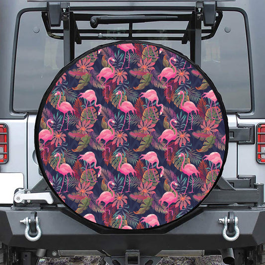 Tropical Flamingo Aloha Pattern Print Tire Cover