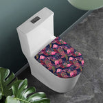 Tropical Flamingo Aloha Pattern Print Toilet Lid Cover