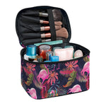 Tropical Flamingo Aloha Pattern Print Travel Makeup Bag