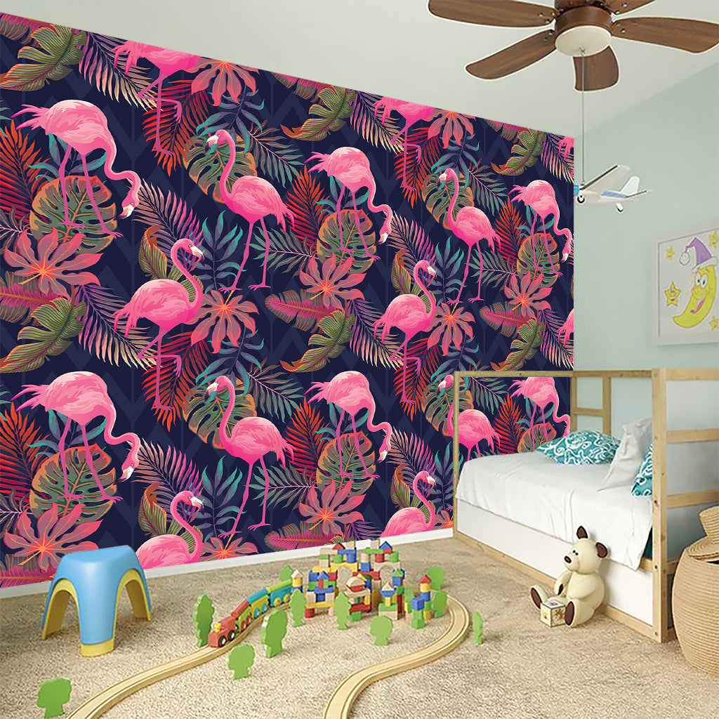 Tropical Flamingo Aloha Pattern Print Wall Sticker