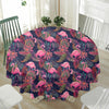 Tropical Flamingo Aloha Pattern Print Waterproof Round Tablecloth