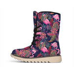 Tropical Flamingo Aloha Pattern Print Winter Boots