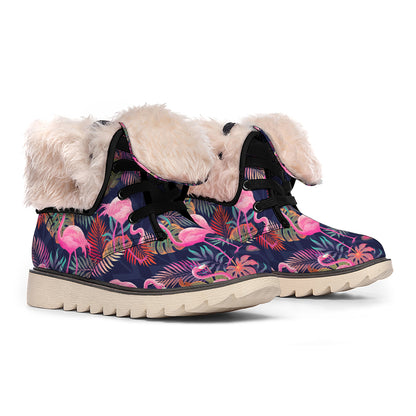 Tropical Flamingo Aloha Pattern Print Winter Boots