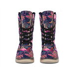 Tropical Flamingo Aloha Pattern Print Winter Boots
