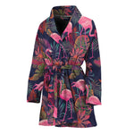 Tropical Flamingo Aloha Pattern Print Women's Bathrobe