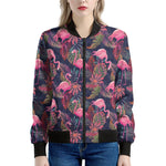 Tropical Flamingo Aloha Pattern Print Women's Bomber Jacket
