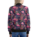 Tropical Flamingo Aloha Pattern Print Women's Bomber Jacket