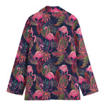 Tropical Flamingo Aloha Pattern Print Women's Cotton Blazer