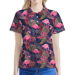 Tropical Flamingo Aloha Pattern Print Women's Polo Shirt