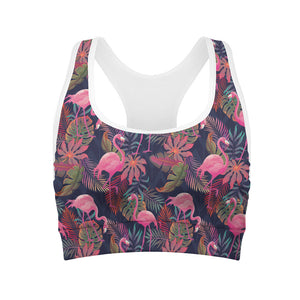 Tropical Flamingo Aloha Pattern Print Women's Sports Bra