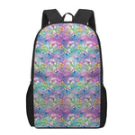 Tropical Flamingo And Hibiscus Print 17 Inch Backpack