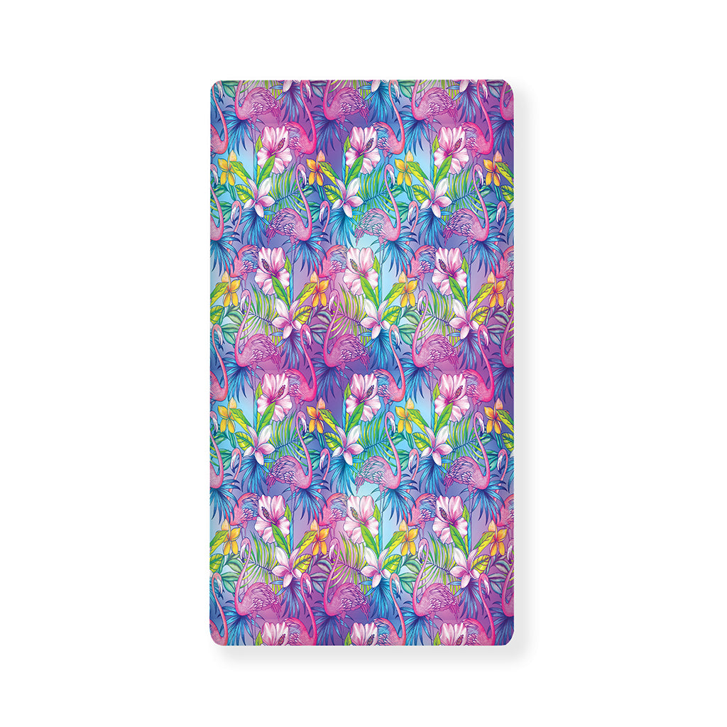 Tropical Flamingo And Hibiscus Print Baby Crib Sheet