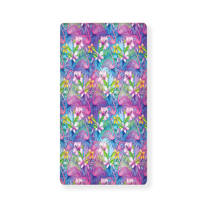 Tropical Flamingo And Hibiscus Print Baby Crib Sheet