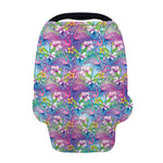 Tropical Flamingo And Hibiscus Print Baby Seat Cover