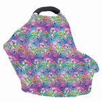 Tropical Flamingo And Hibiscus Print Baby Seat Cover