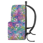 Tropical Flamingo And Hibiscus Print Backpack
