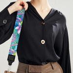 Tropical Flamingo And Hibiscus Print Bag Strap