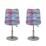 Tropical Flamingo And Hibiscus Print Bar Stool Covers