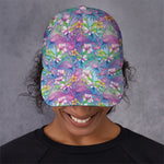 Tropical Flamingo And Hibiscus Print Baseball Cap