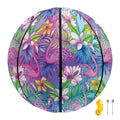 Tropical Flamingo And Hibiscus Print Basketball