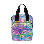 Tropical Flamingo And Hibiscus Print Bible Tote Bag
