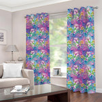 Tropical Flamingo And Hibiscus Print Blackout Grommet Curtains