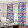 Tropical Flamingo And Hibiscus Print Blackout Grommet Curtains