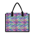 Tropical Flamingo And Hibiscus Print Canvas Tote Bag
