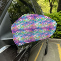 Tropical Flamingo And Hibiscus Print Car Side Mirror Covers