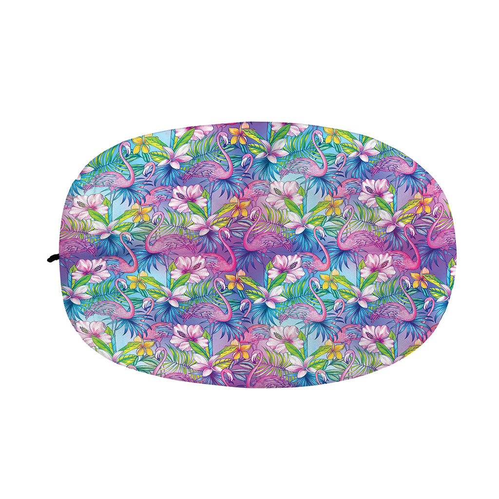 Tropical Flamingo And Hibiscus Print Car Side Mirror Covers