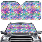 Tropical Flamingo And Hibiscus Print Car Windshield Sun Shade