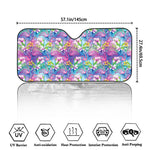 Tropical Flamingo And Hibiscus Print Car Windshield Sun Shade