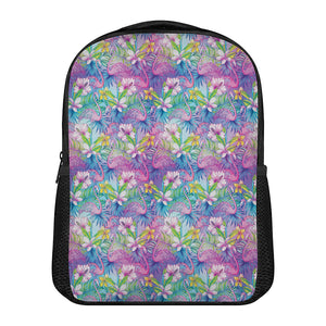 Tropical Flamingo And Hibiscus Print Casual Backpack