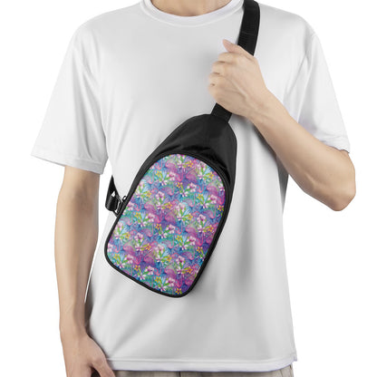 Tropical Flamingo And Hibiscus Print Chest Bag