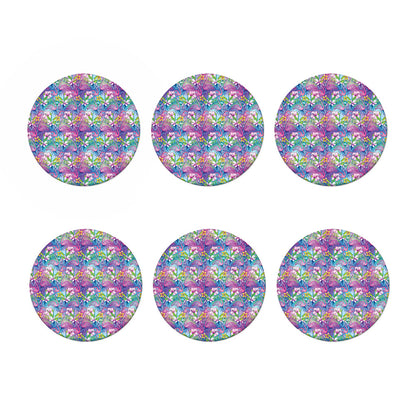 Tropical Flamingo And Hibiscus Print Coaster Set