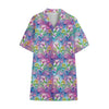 Tropical Flamingo And Hibiscus Print Cotton Hawaiian Shirt