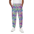 Tropical Flamingo And Hibiscus Print Cotton Sweatpants