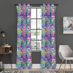 Tropical Flamingo And Hibiscus Print Curtain