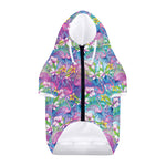 Tropical Flamingo And Hibiscus Print Dog Zip Up Hoodie