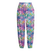 Tropical Flamingo And Hibiscus Print Fleece Lined Knit Pants