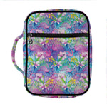 Tropical Flamingo And Hibiscus Print Front Pocket Bible Bag