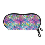 Tropical Flamingo And Hibiscus Print Glasses Case