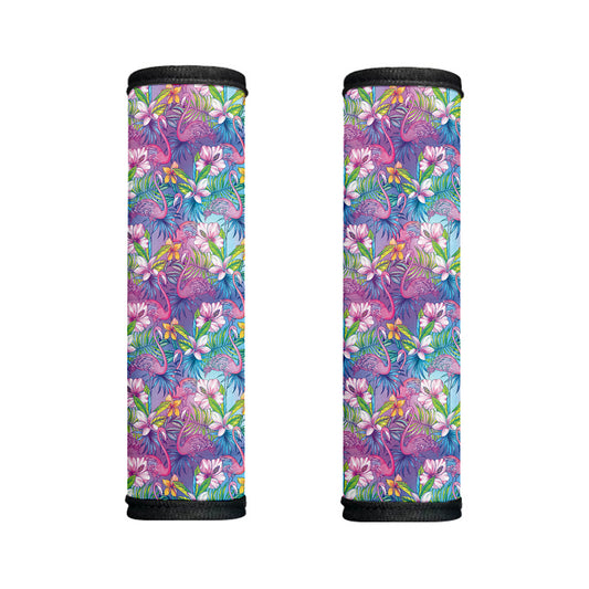 Tropical Flamingo And Hibiscus Print Handle Covers