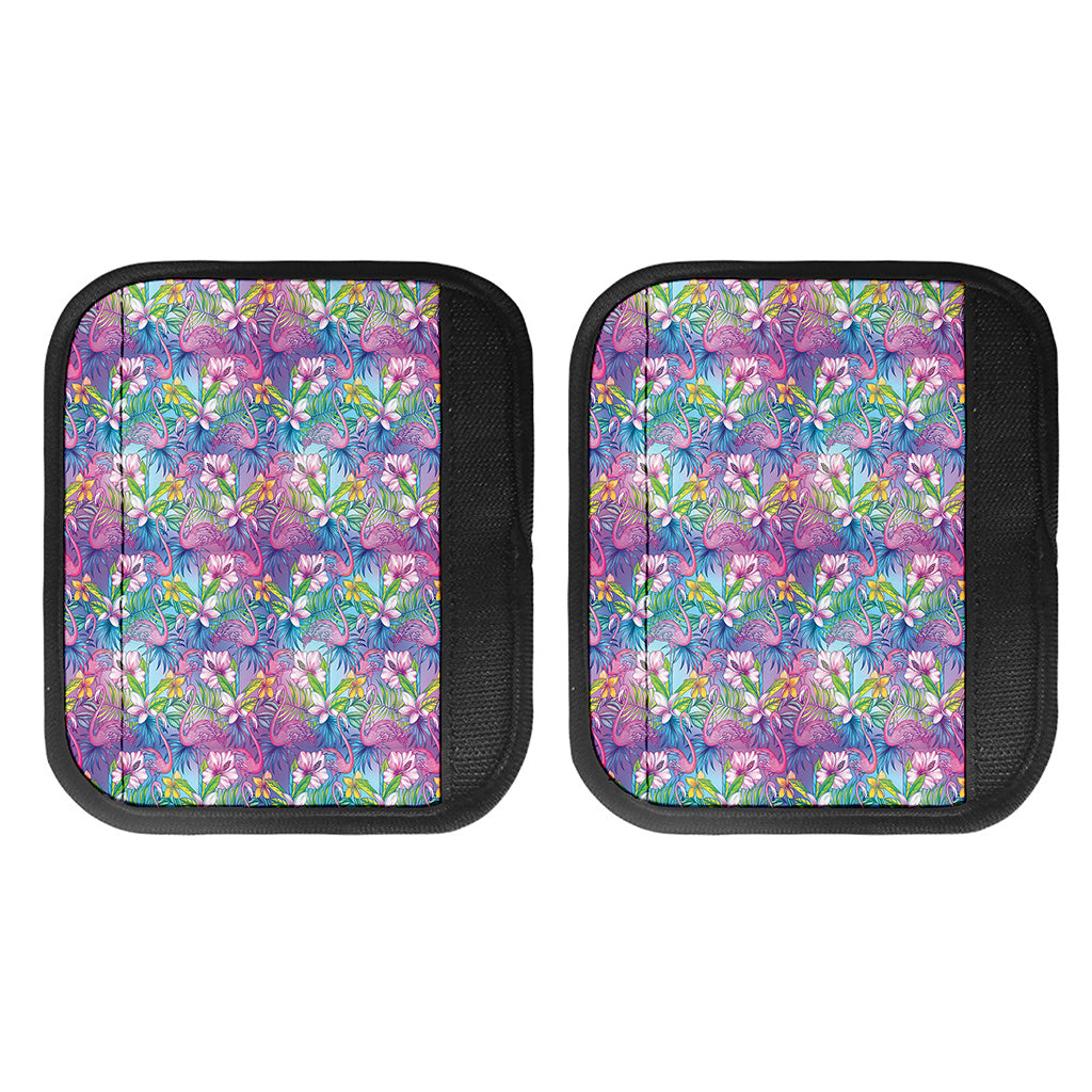 Tropical Flamingo And Hibiscus Print Handle Covers