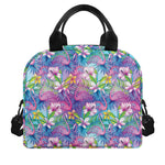 Tropical Flamingo And Hibiscus Print Insulated Lunch Bag