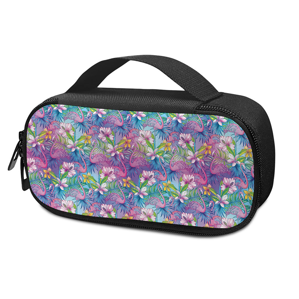 Tropical Flamingo And Hibiscus Print Insulin Cooler Travel Case