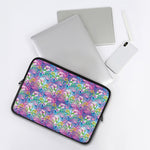 Tropical Flamingo And Hibiscus Print Laptop Sleeve