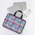 Tropical Flamingo And Hibiscus Print Laptop Sleeve With Handle