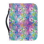 Tropical Flamingo And Hibiscus Print Leather Bible Cover